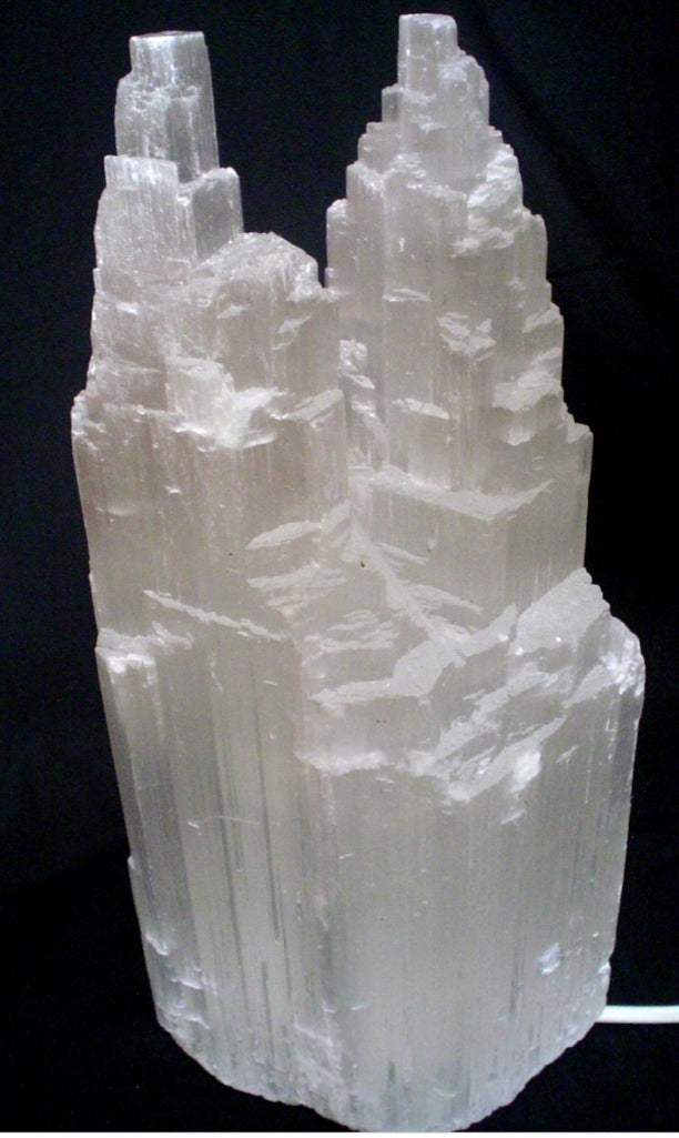 Lamp Selenite Twin Tower
