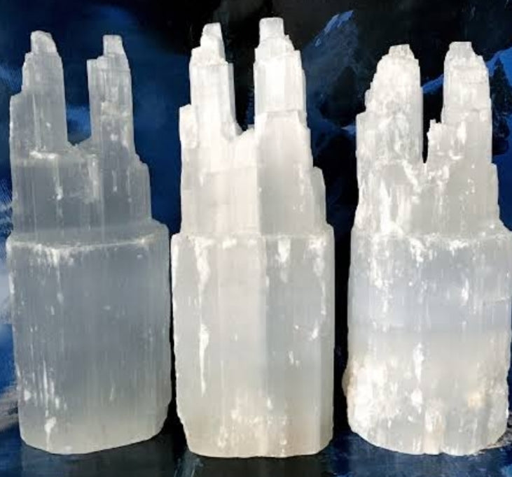 Lamp Selenite Twin Tower