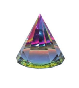 Paper weight Glass cone rainbow