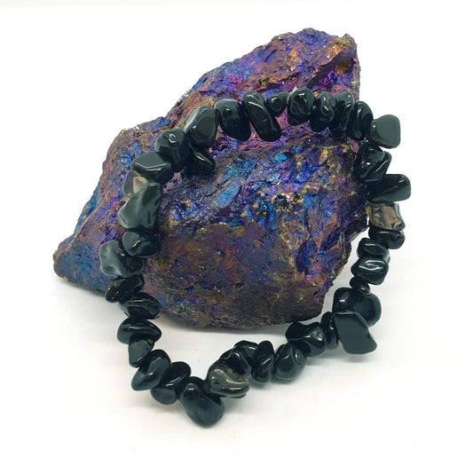 Chip Bracelet - Black Obsidian