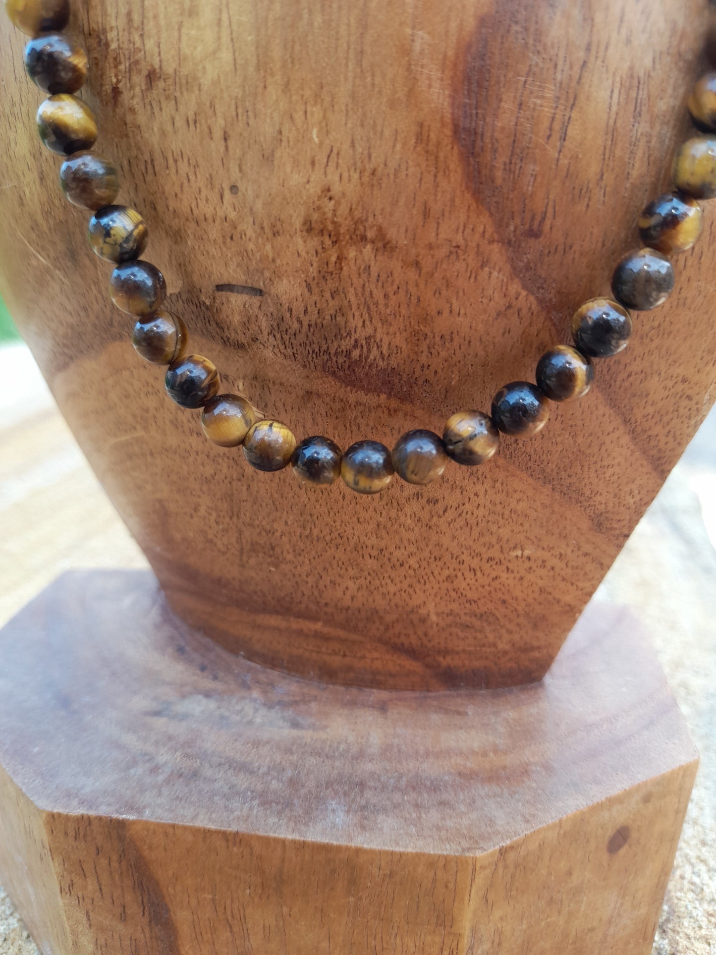 Necklace Short Tiger Eye Beads