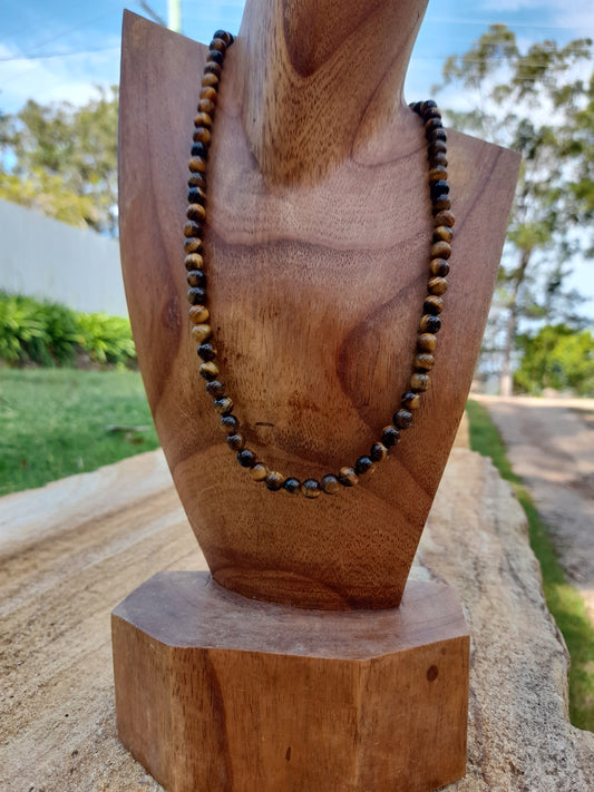 Necklace Short Tiger Eye Beads