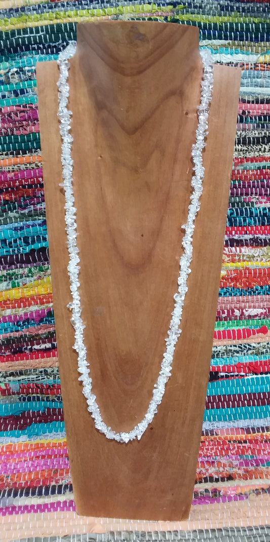 Necklace Long Chip Clear Quartz