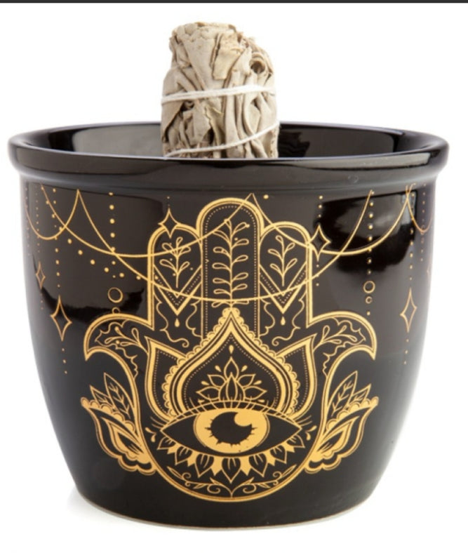 Smudge Bowl Hamsa Hand