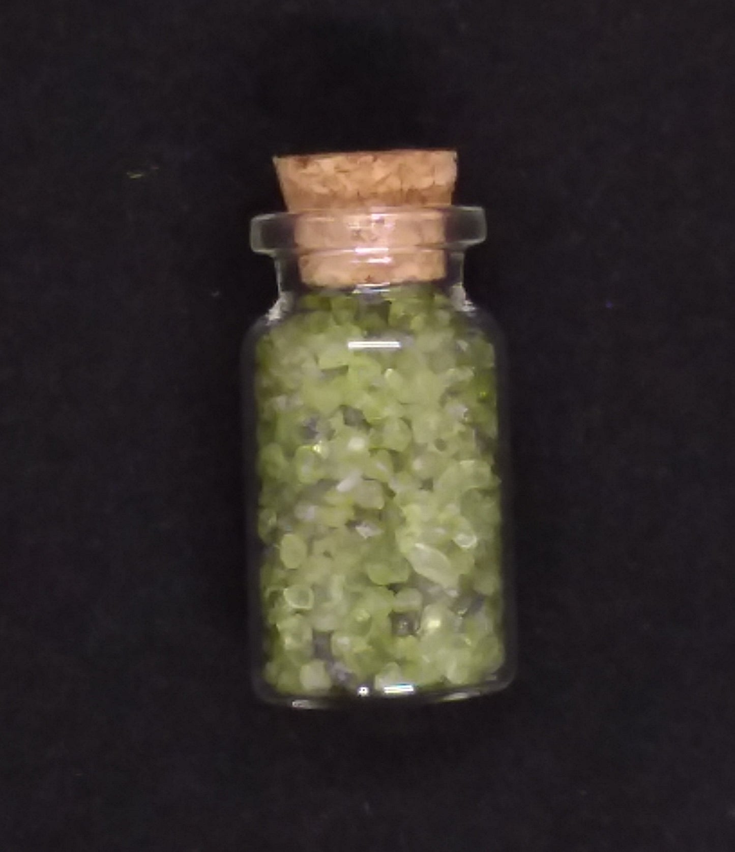 Mini bottle of Peridot Crystal Chips