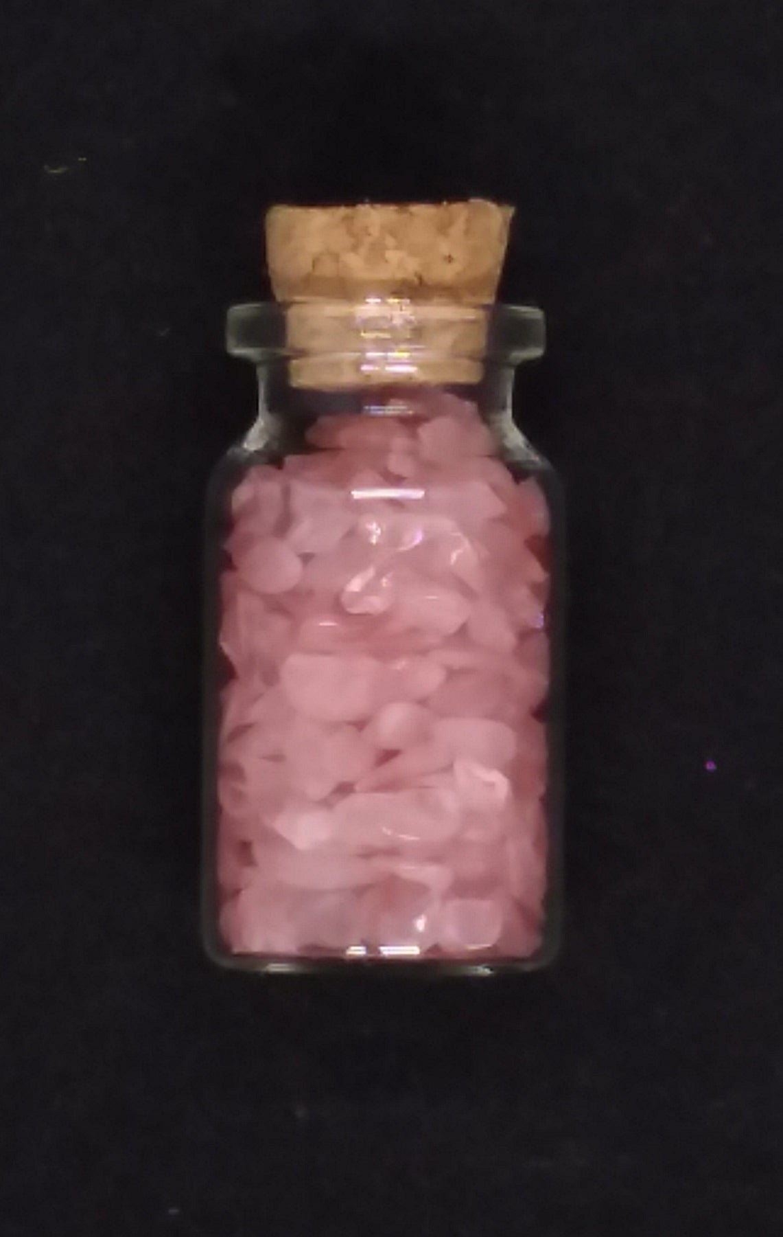 Mini bottle of Rose Quartz Crystal Chips