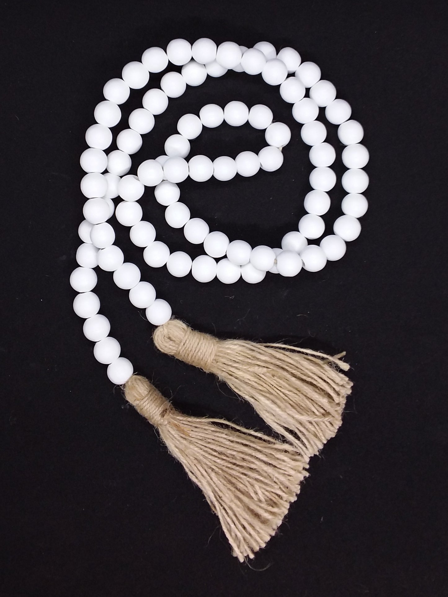 Wood Bead Necklace - White