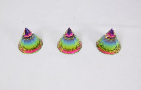 Paper weight Glass cone rainbow
