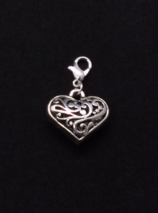 Charm - Heart Filigree