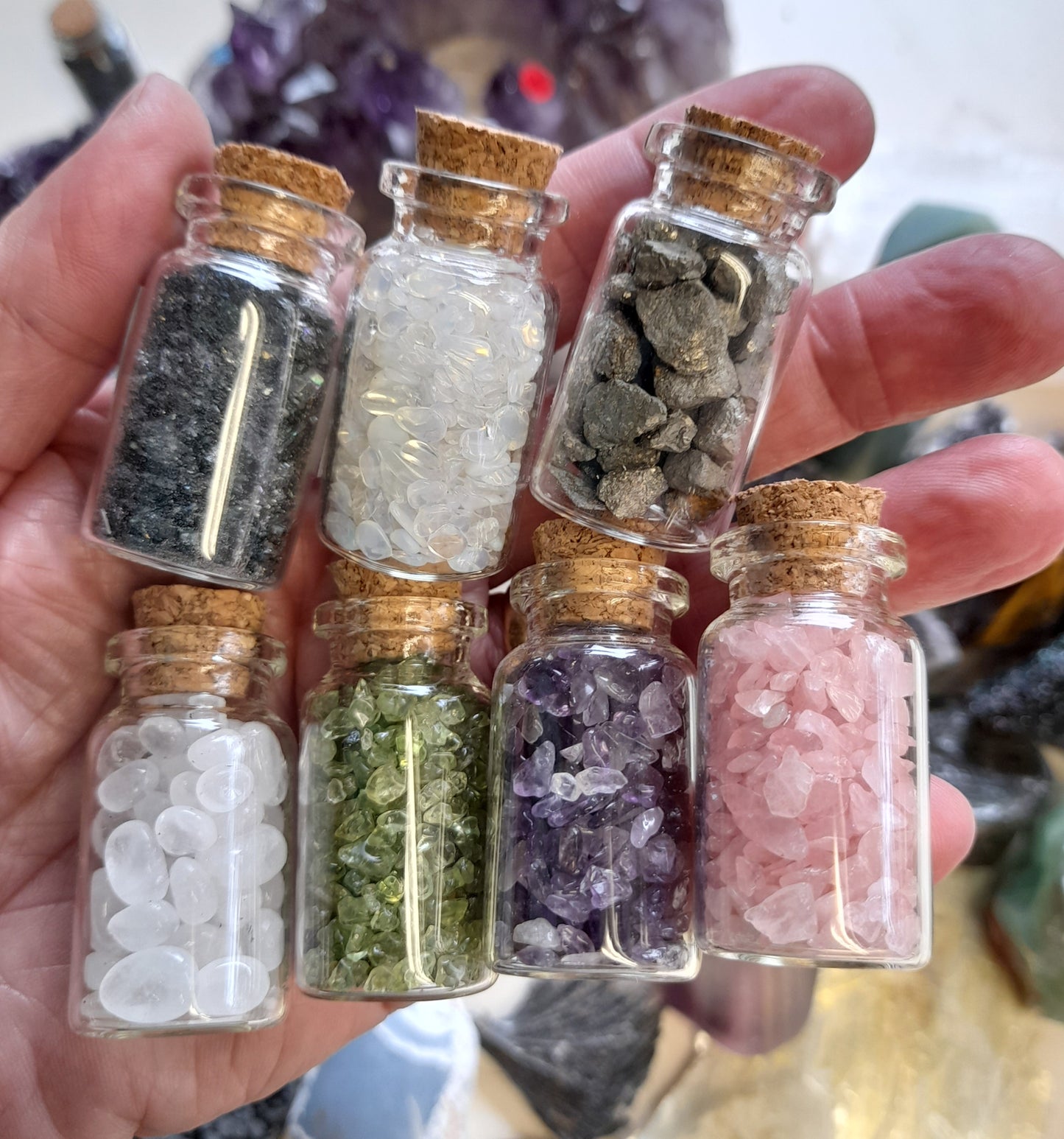 Mini bottle of Amethyst Crystal Chips