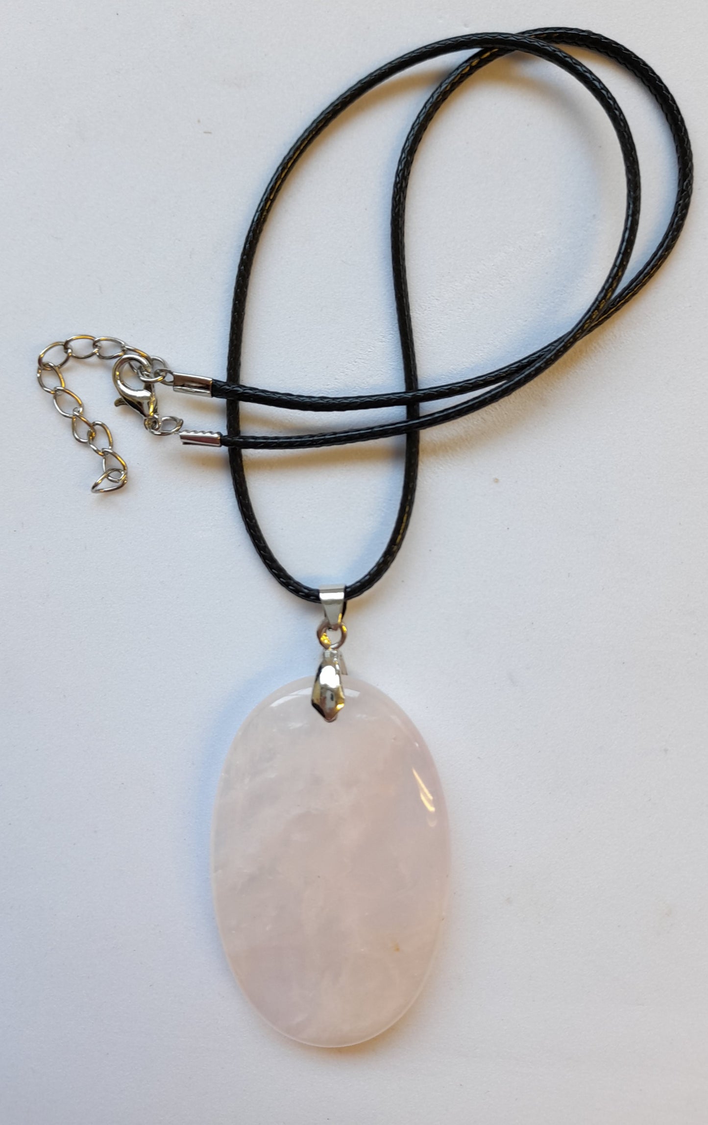 Necklace Rose Quartz Flat Oval Slab