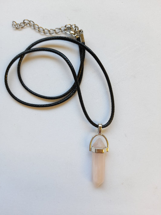 Necklace Short Point Rose Quartz