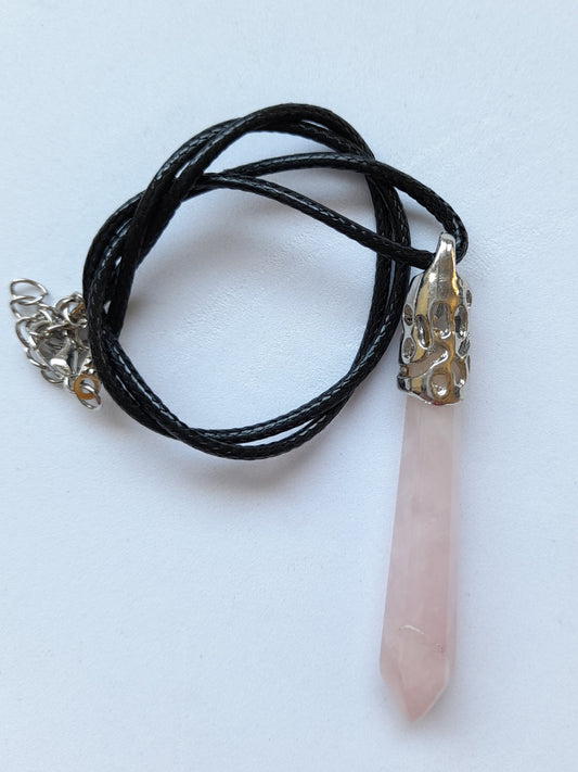 Necklace Long Point Rose Quartz