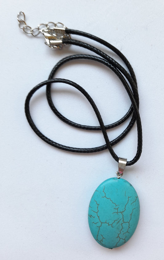 Necklace Blue Howlite Oval