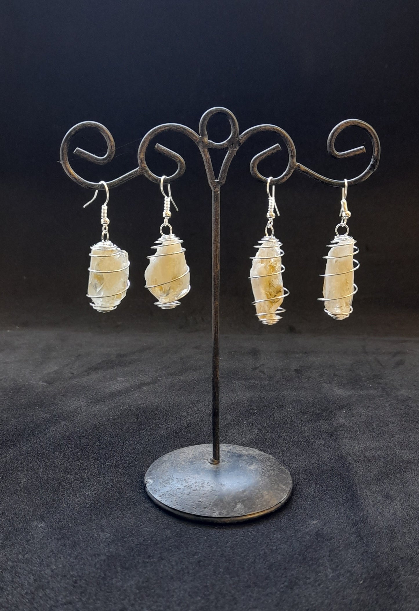 Earring Citrine Natural Crystal