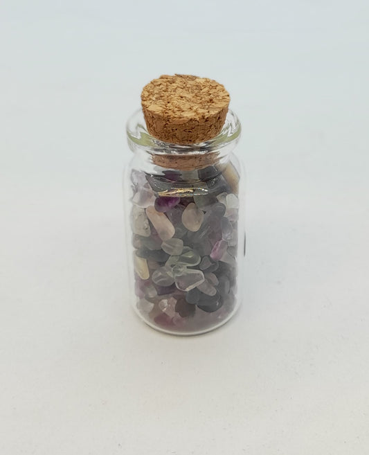 Mini bottle of Fluorite Crystal Chips