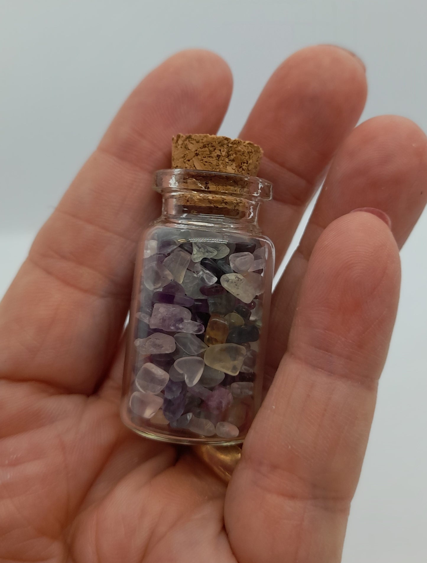 Mini bottle of Fluorite Crystal Chips