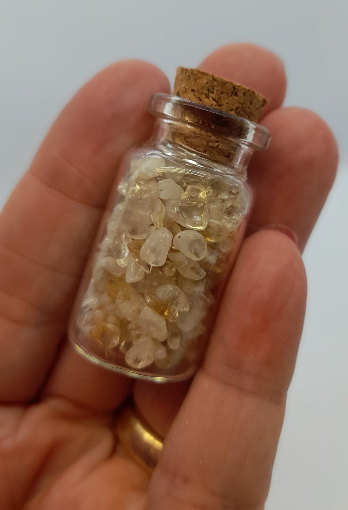 Mini bottle of Citrine Crystal Chips