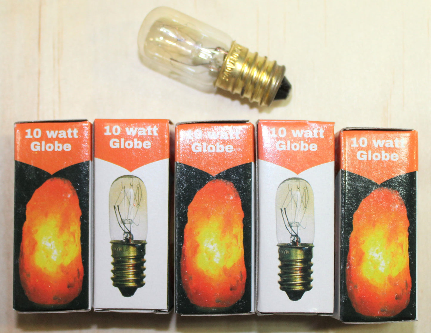 Salt Lamp Bulbs 10 watt Clear x 5pce