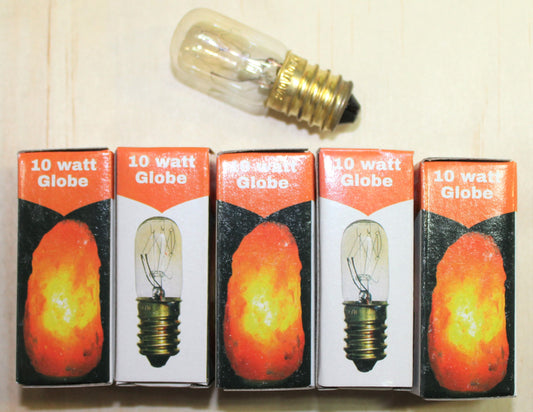 Salt Lamp Bulbs 10 watt Clear x 5pce